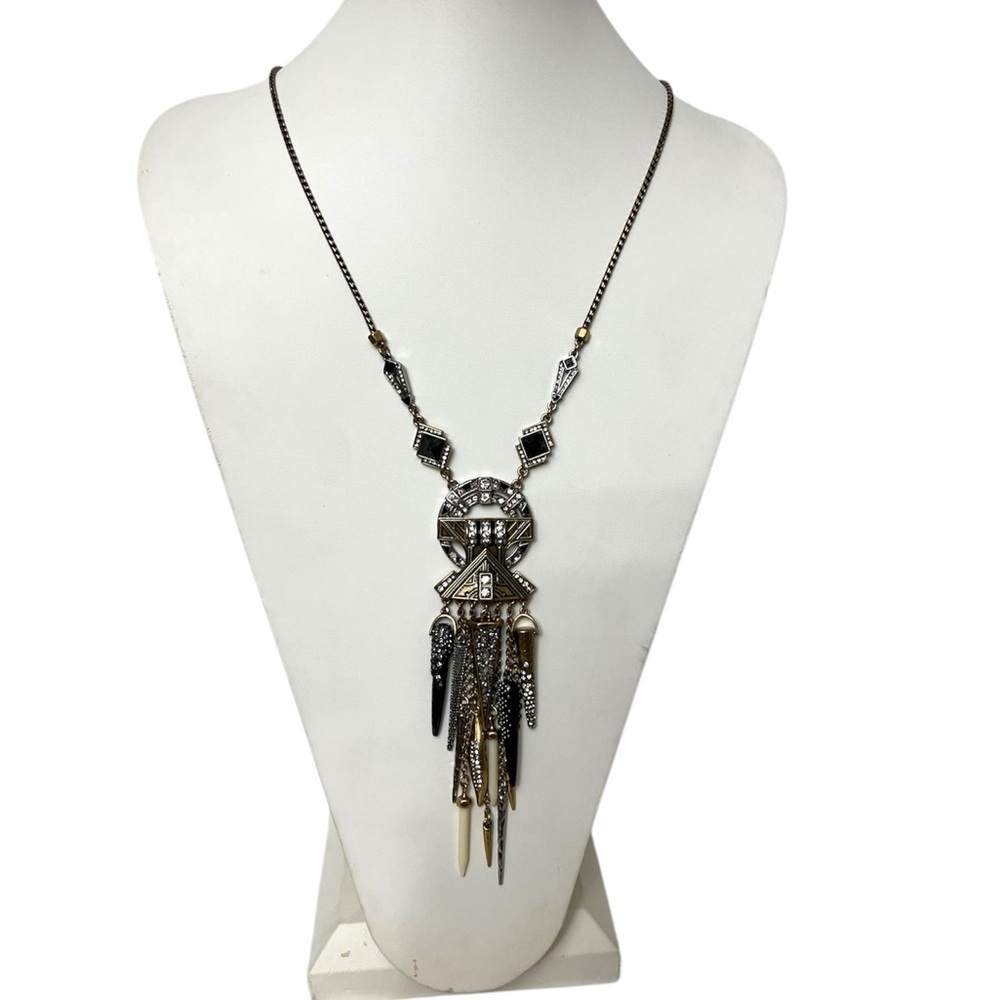 Elegant Silver and Black Necklace